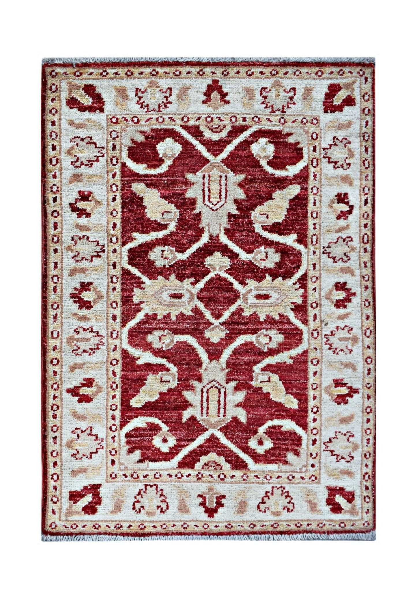Handmade Mini Afghan Chobi Rug | 91 x 62 cm | 3' x 2' - Najaf Rugs & Textile