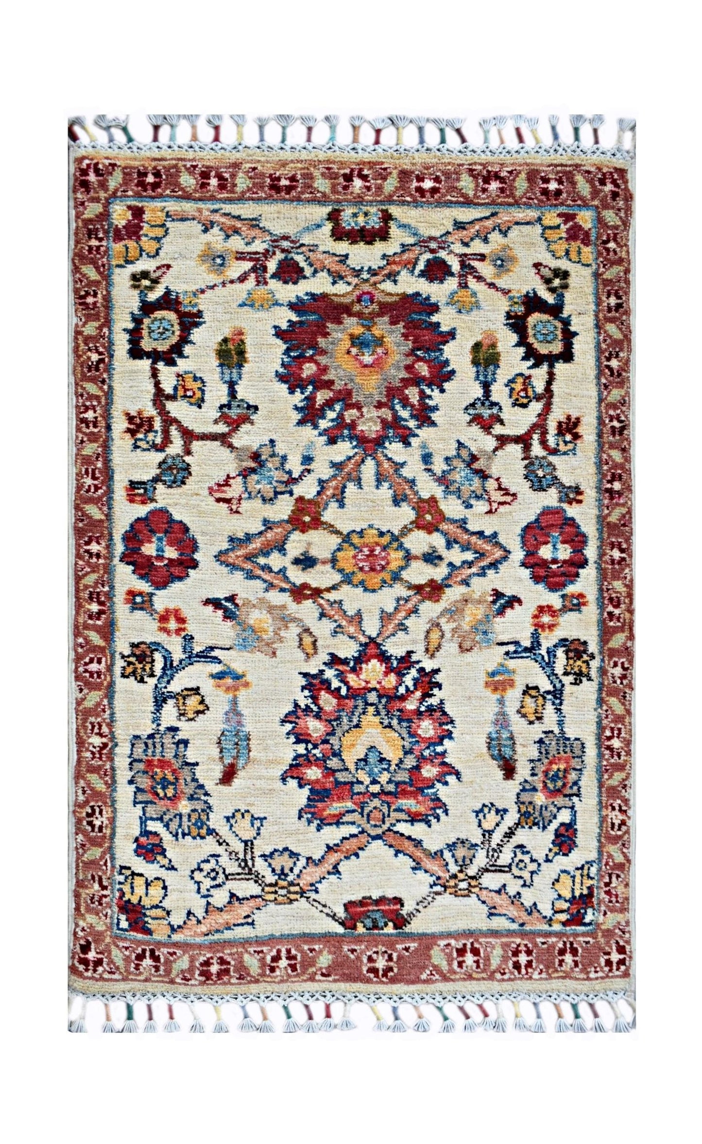 Handmade Mini Afghan Chobi Rug | 92 x 63 cm | 3' x 2'1" - Najaf Rugs & Textile