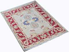 Handmade Mini Afghan Chobi Rug | 93 x 67 cm | 3'2" x 2'3" - Najaf Rugs & Textile