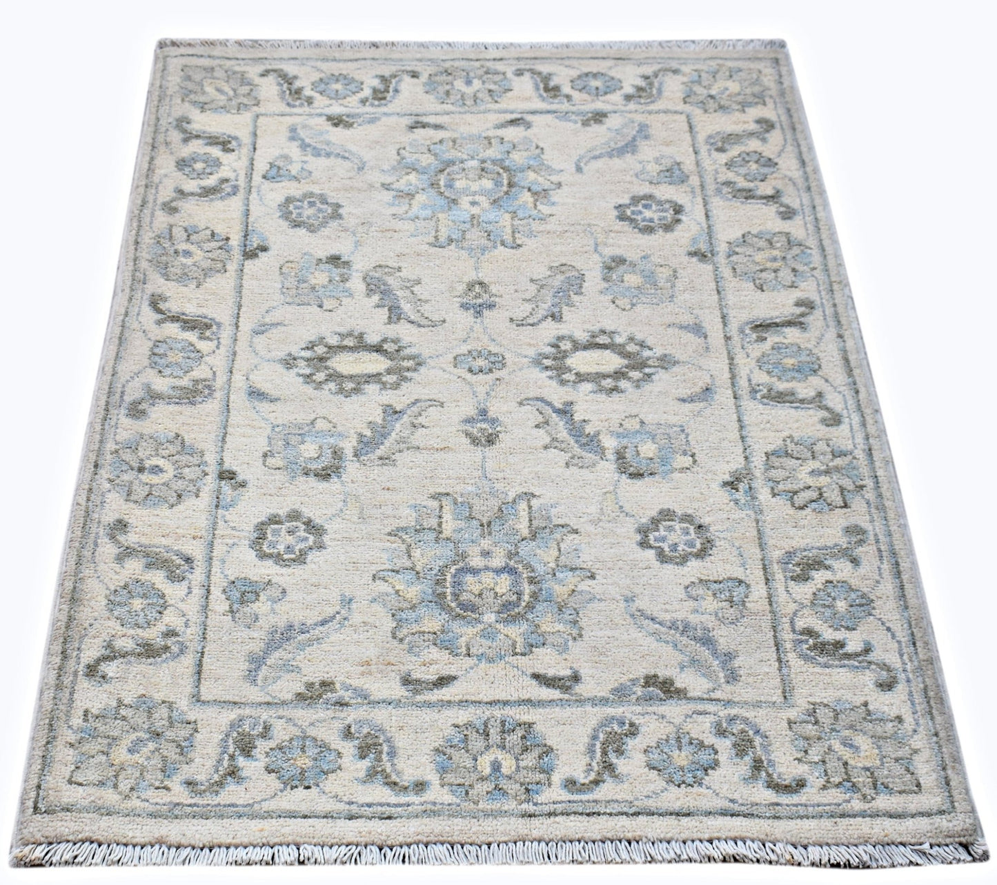 Handmade Mini Afghan Chobi Rug | 95 x 69 cm | 3'2" x 2'3" - Najaf Rugs & Textile