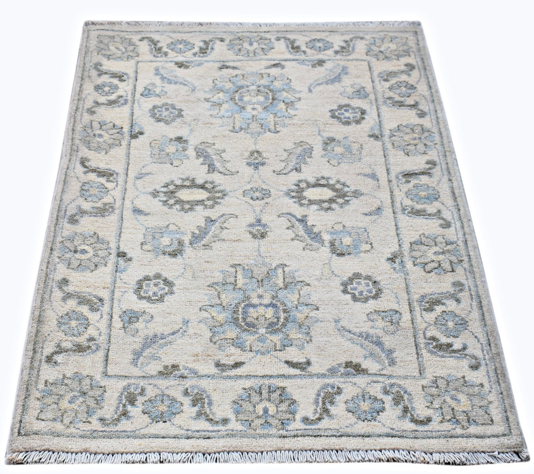 Handmade Mini Afghan Chobi Rug | 95 x 69 cm | 3'2" x 2'3" - Najaf Rugs & Textile