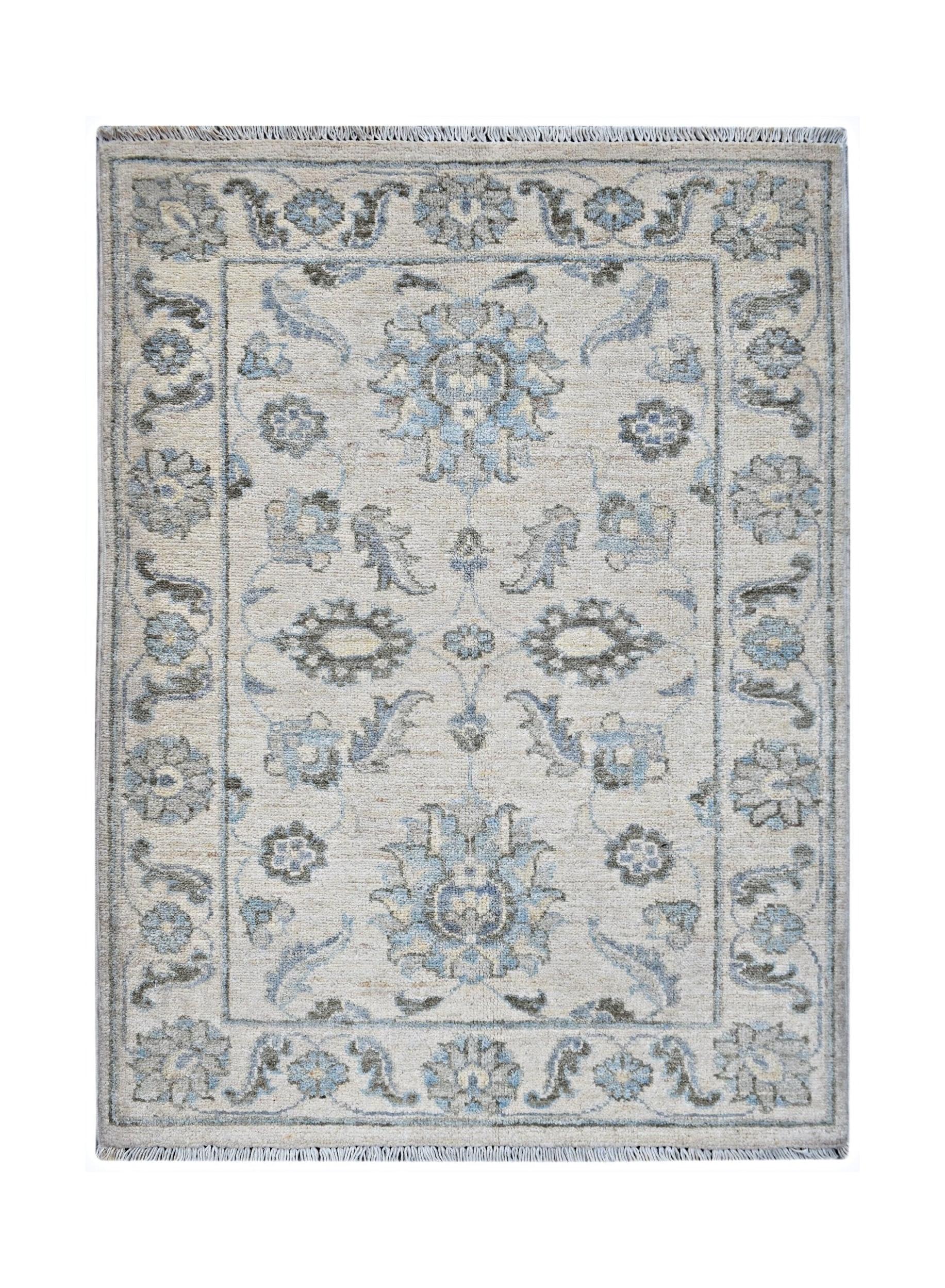 Handmade Mini Afghan Chobi Rug | 95 x 69 cm | 3'2" x 2'3" - Najaf Rugs & Textile