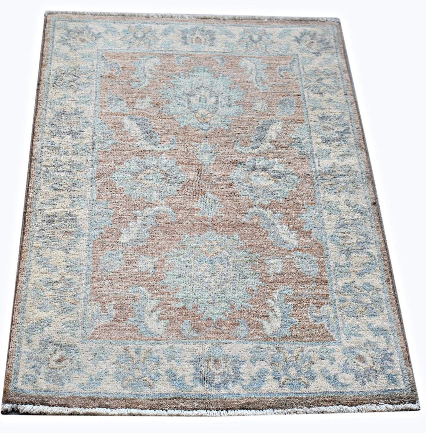 Handmade Mini Afghan Chobi Rug | 96 x 66 cm | 3'2" x 2'2" - Najaf Rugs & Textile