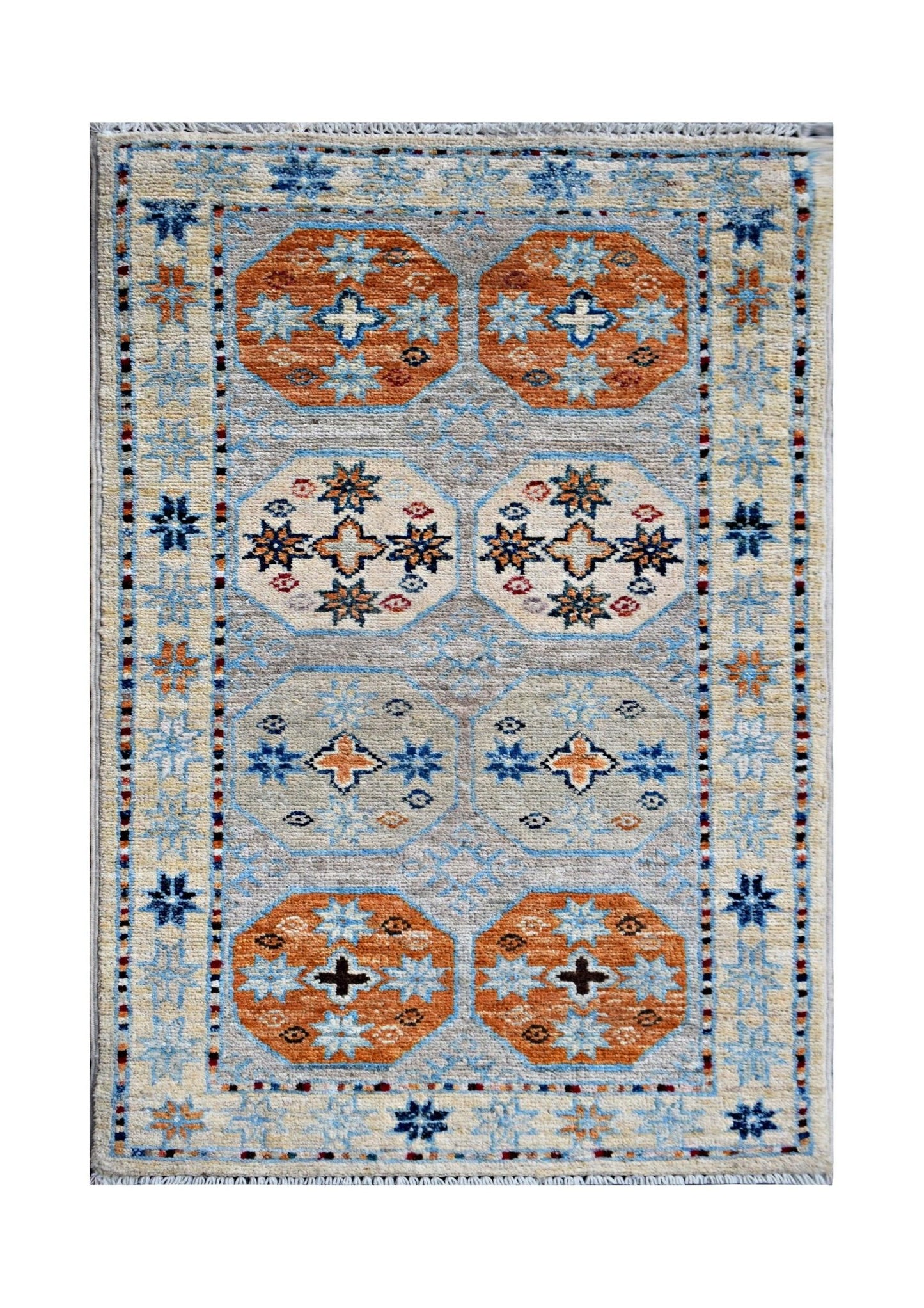 Handmade Mini Afghan Chobi Rug | 97 x 50 cm | 3'2" x 1'8" - Najaf Rugs & Textile