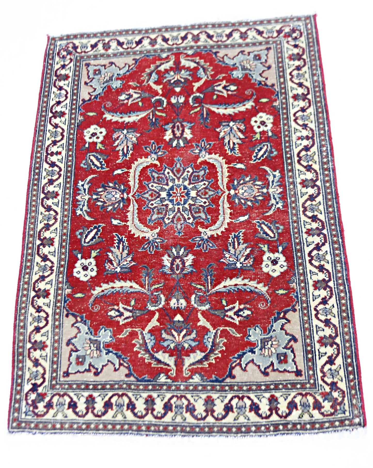 Handmade Mini Vintage Pakistani Rug | 90 x 64 cm | 3' x 2'1" - Najaf Rugs & Textile