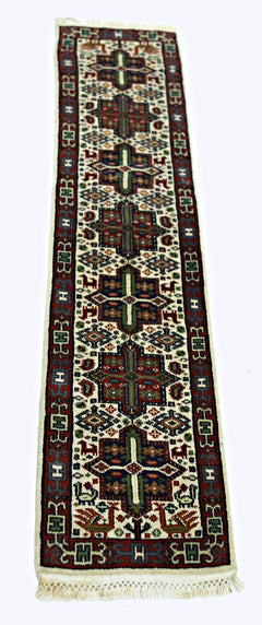 Handmade Mini Vintage Persian Hallway Runner | 128 x 31 cm | 4'2" x 1' - Najaf Rugs & Textile