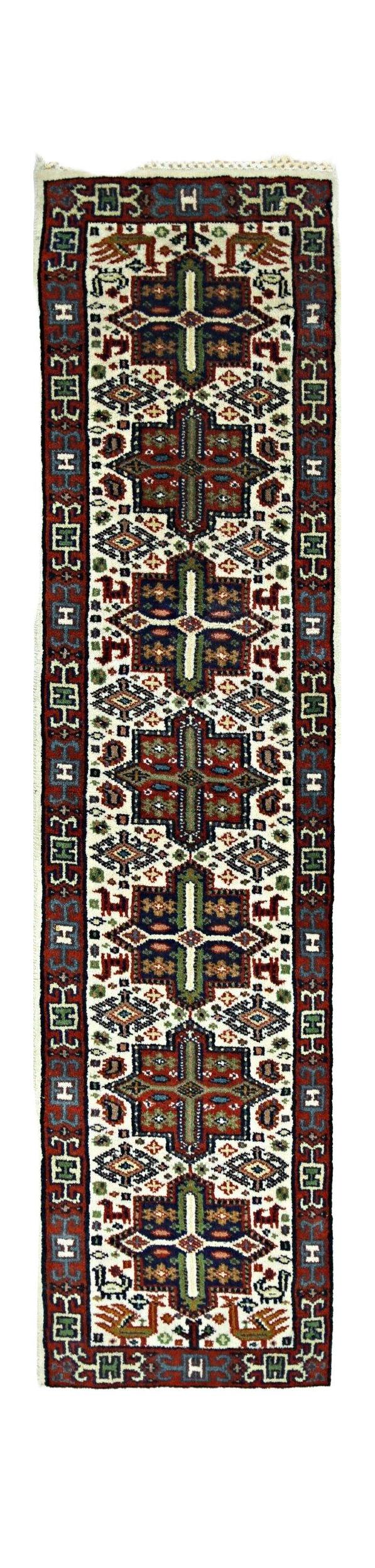 Handmade Mini Vintage Persian Hallway Runner | 128 x 31 cm | 4'2" x 1' - Najaf Rugs & Textile