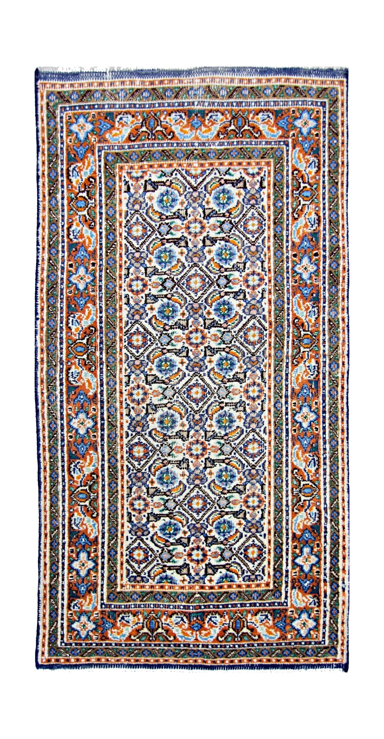 Handmade Mini Vintage Persian Rug | 97 x 51 cm | 3'2" x 1'8" - Najaf Rugs & Textile