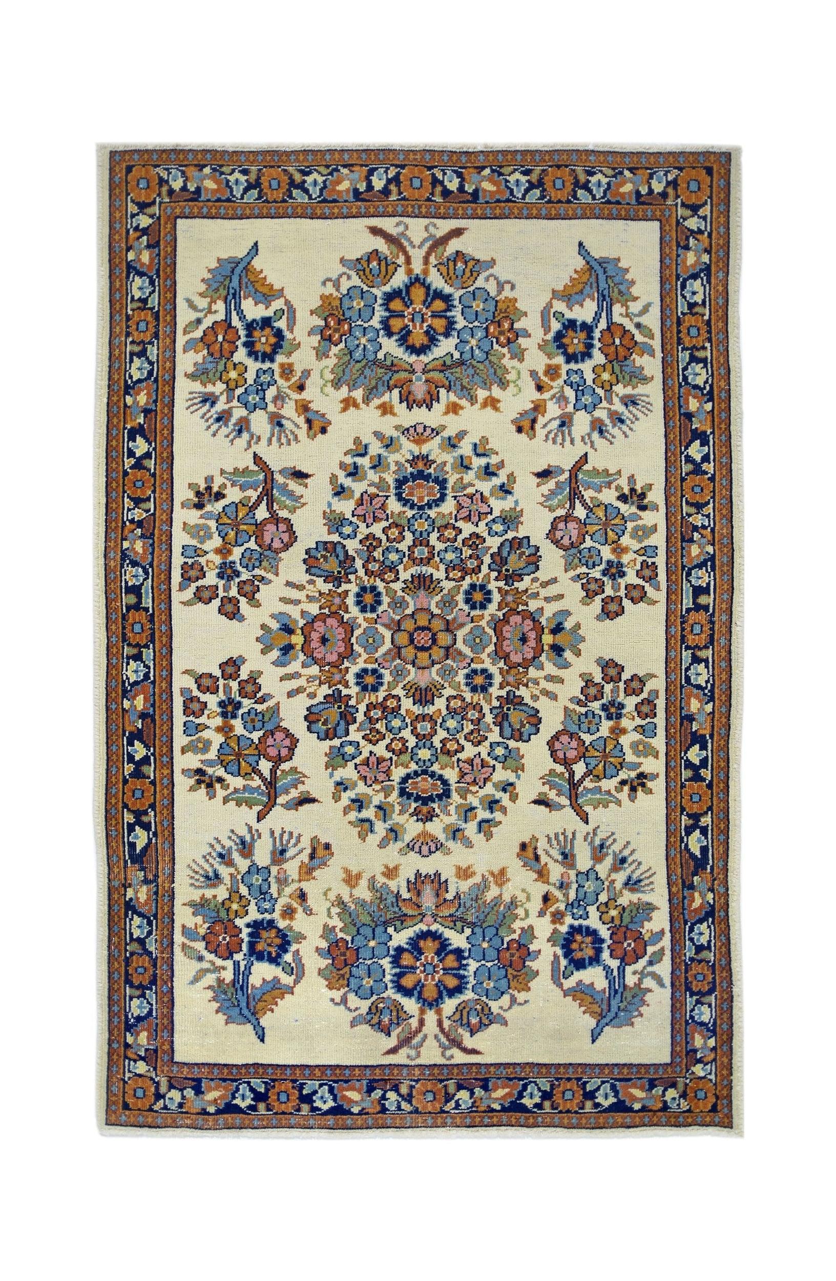 Mini Vintage Persian Sarouk Rug