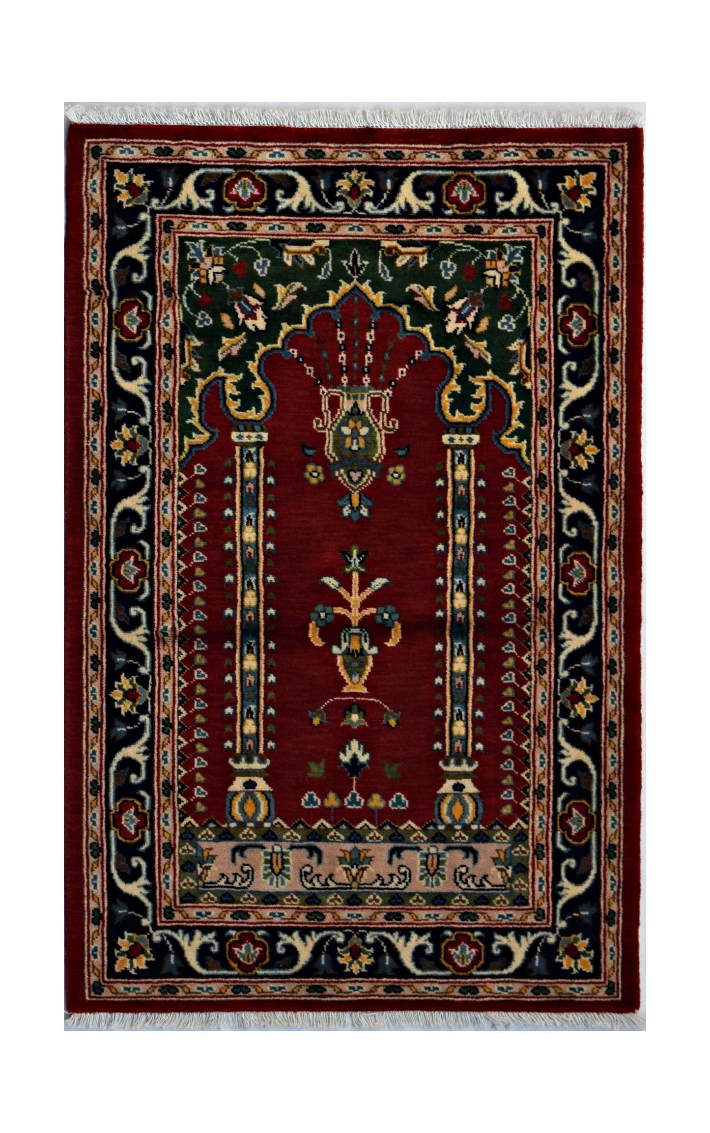 Handmade Traditional Prayer Rug | 121 x 80 cm | 4' x 2'8" - Najaf Rugs & Textile