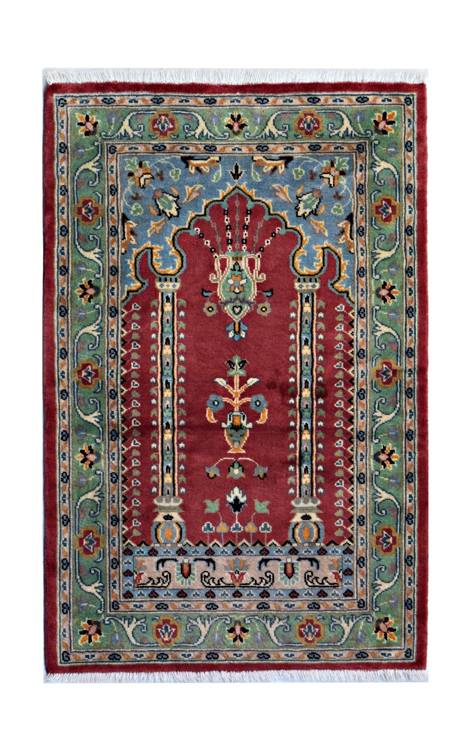 Handmade Traditional Prayer Rug | 121 x 80 cm | 4' x 2'8" - Najaf Rugs & Textile