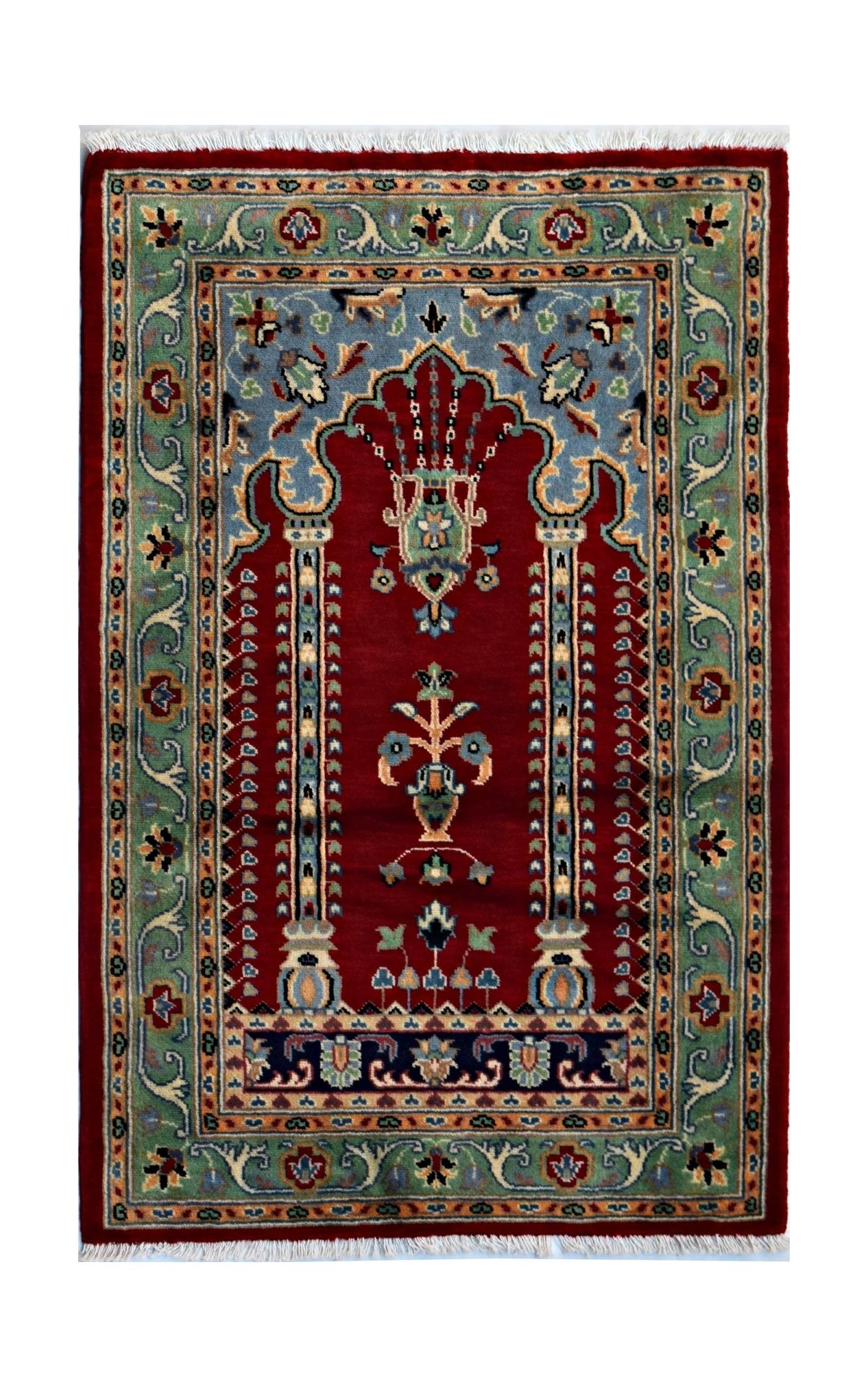 Handmade Traditional Prayer Rug | 122 x 80 cm | 4' x 2'8" - Najaf Rugs & Textile