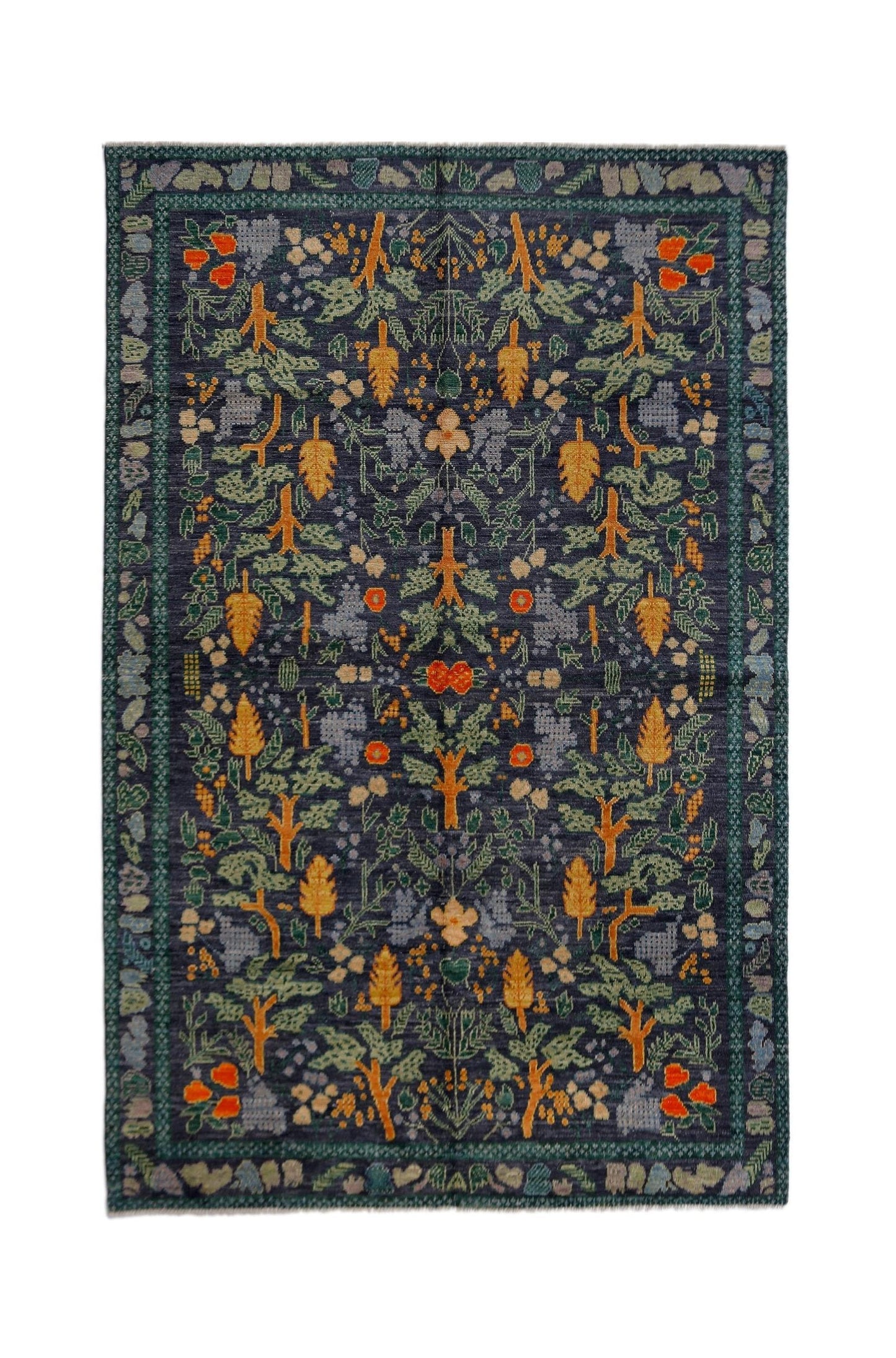 Handmade Transitional Afghan Rug | 297 x 200 cm | 9'9" x 6'7" - Najaf Rugs & Textile