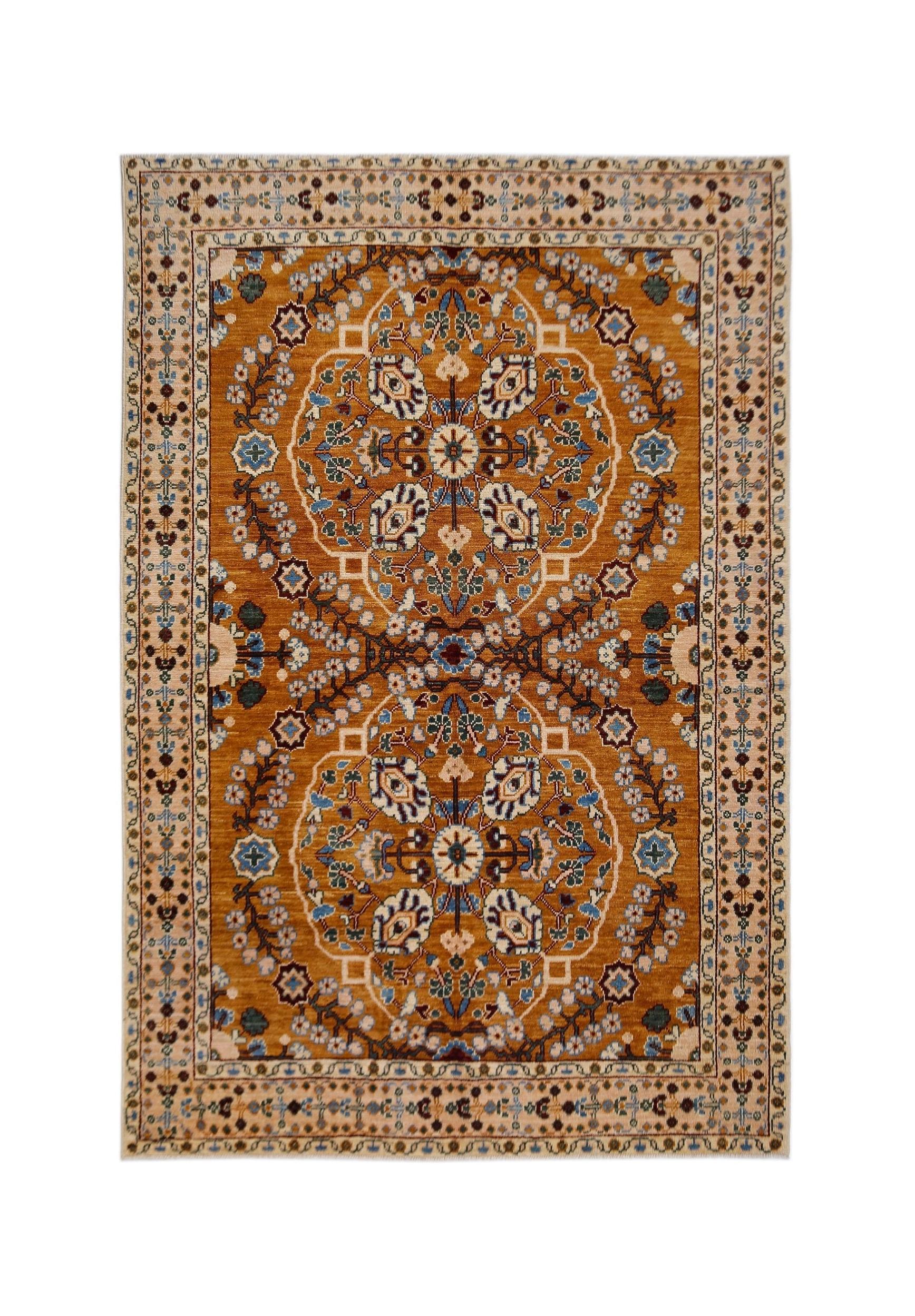 Handmade Transitional Afghan Rug | 304 x 207 cm | 10' x 6'10" - Najaf Rugs & Textile
