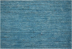 A hand-knotted Afghan Kohi rug featuring a textured, ribbed surface in a solid teal blue tone.