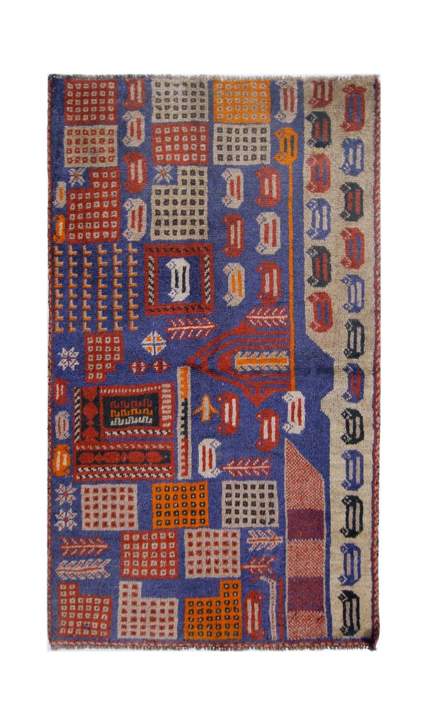 Handmade Tribal Afghan Balouch Rug | 140 x 83 cm | 4'7" x 2'9" - Najaf Rugs & Textile