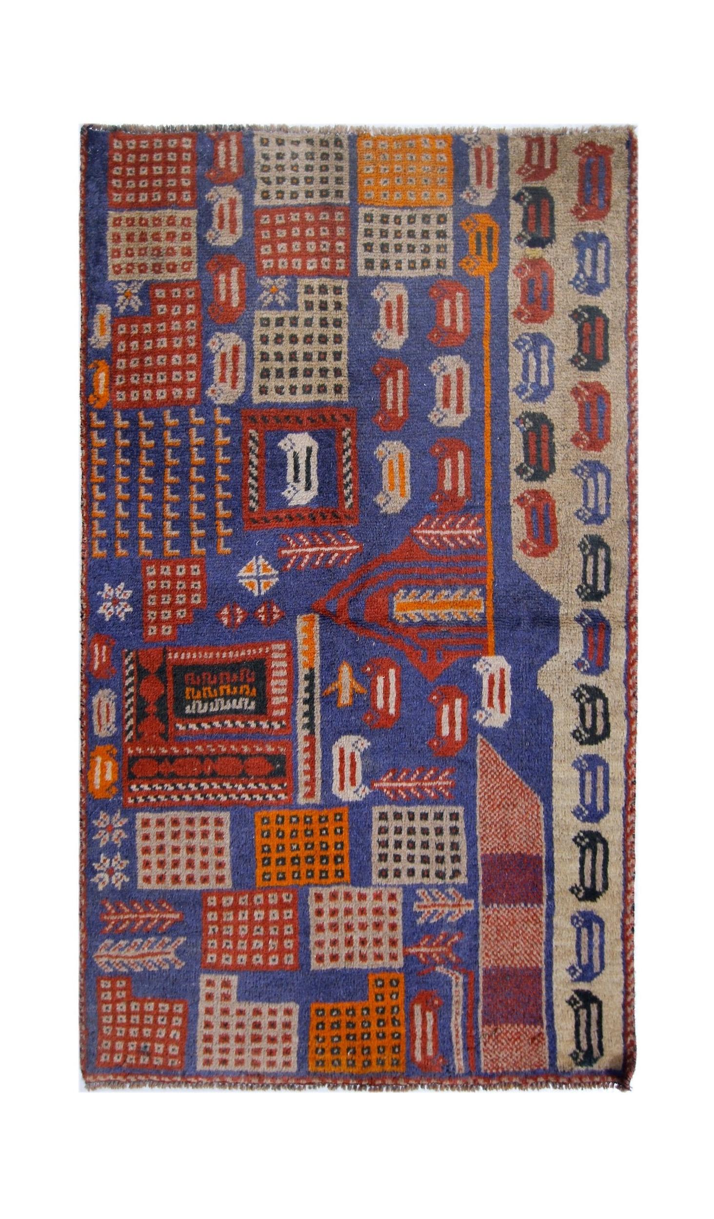 Handmade Tribal Afghan Balouch Rug | 140 x 83 cm | 4'7" x 2'9" - Najaf Rugs & Textile