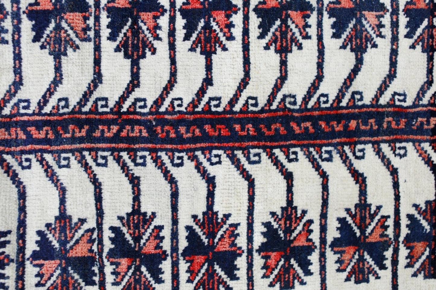 Handmade Vintage Afghan Turkmen Prayer Rug | 160 x 100 cm | 5'3" x 3'3" - Najaf Rugs & Textile