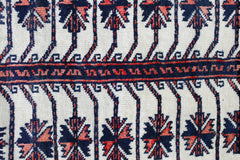 Handmade Vintage Afghan Turkmen Prayer Rug | 160 x 100 cm | 5'3" x 3'3" - Najaf Rugs & Textile