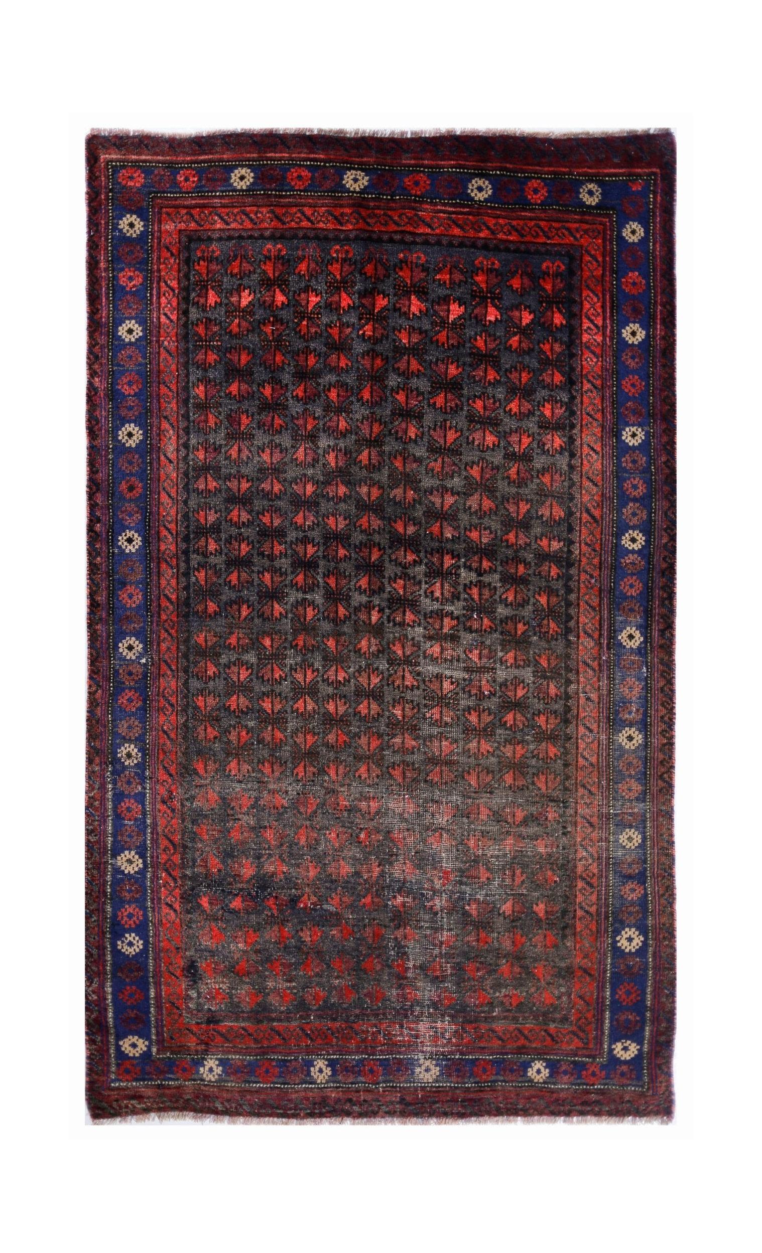 Handmade Vintage Afghan Shepherd's Rug | 172 x 105 cm | 5'8" x 3'5" - Najaf Rugs & Textile
