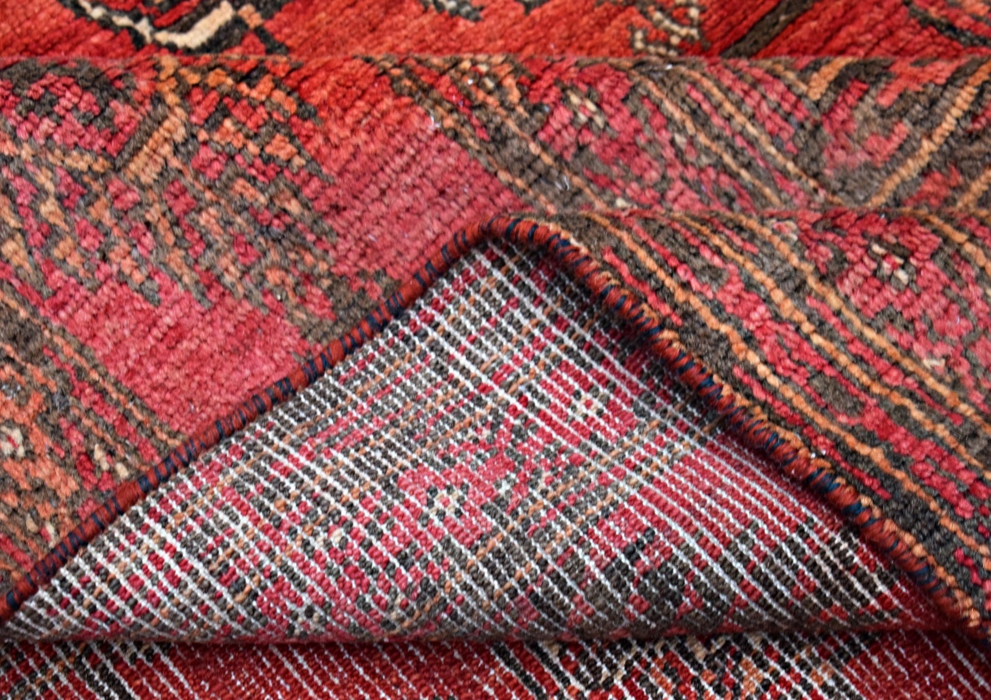 Handmade Vintage Afghan Turkmen Rug | 231 x 207 cm | 7'7" x 6'10" - Najaf Rugs & Textile