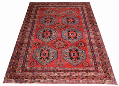 Handmade Vintage Afghan Balouch Rug | 384 x 260 cm | 12'7" x 8'6" - Najaf Rugs & Textile