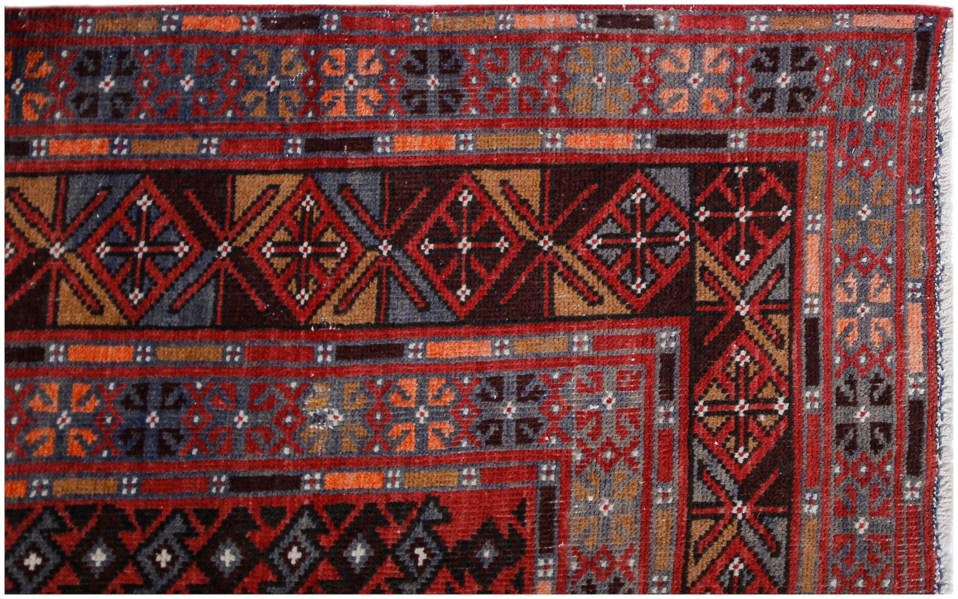 Handmade Vintage Afghan Balouch Rug | 384 x 260 cm | 12'7" x 8'6" - Najaf Rugs & Textile