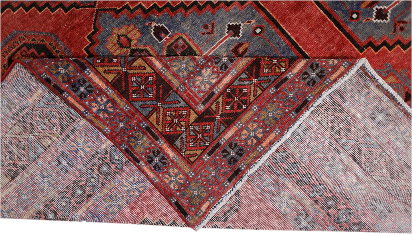 Handmade Vintage Afghan Balouch Rug | 384 x 260 cm | 12'7" x 8'6" - Najaf Rugs & Textile