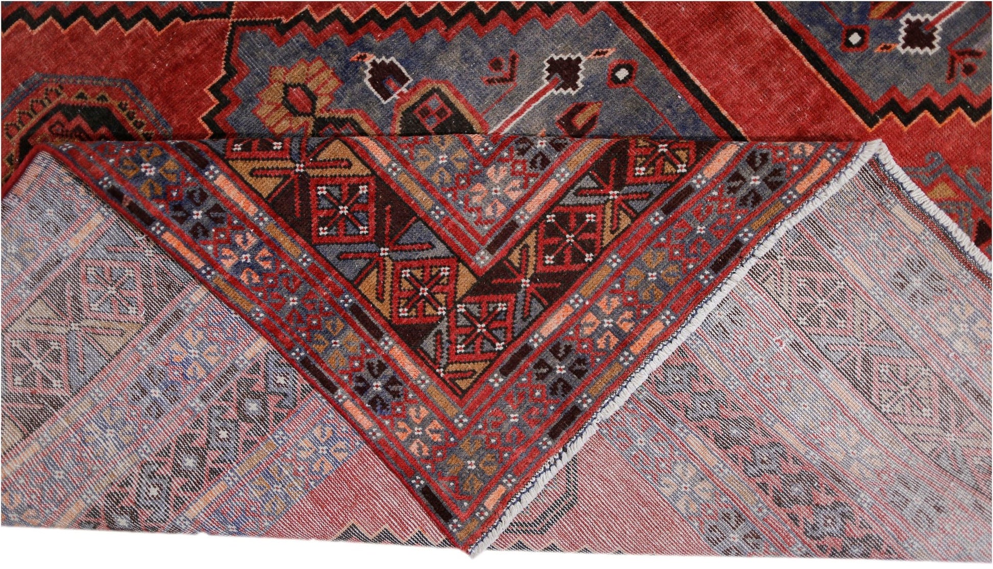 Handmade Vintage Afghan Balouch Rug | 384 x 260 cm | 12'7" x 8'6" - Najaf Rugs & Textile