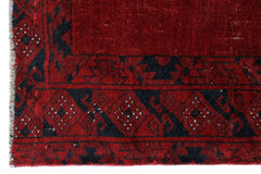 Handmade Vintage Afghan Turkmen Prayer Rug | 99 x 78 cm | 3'3" x 2'7" - Najaf Rugs & Textile