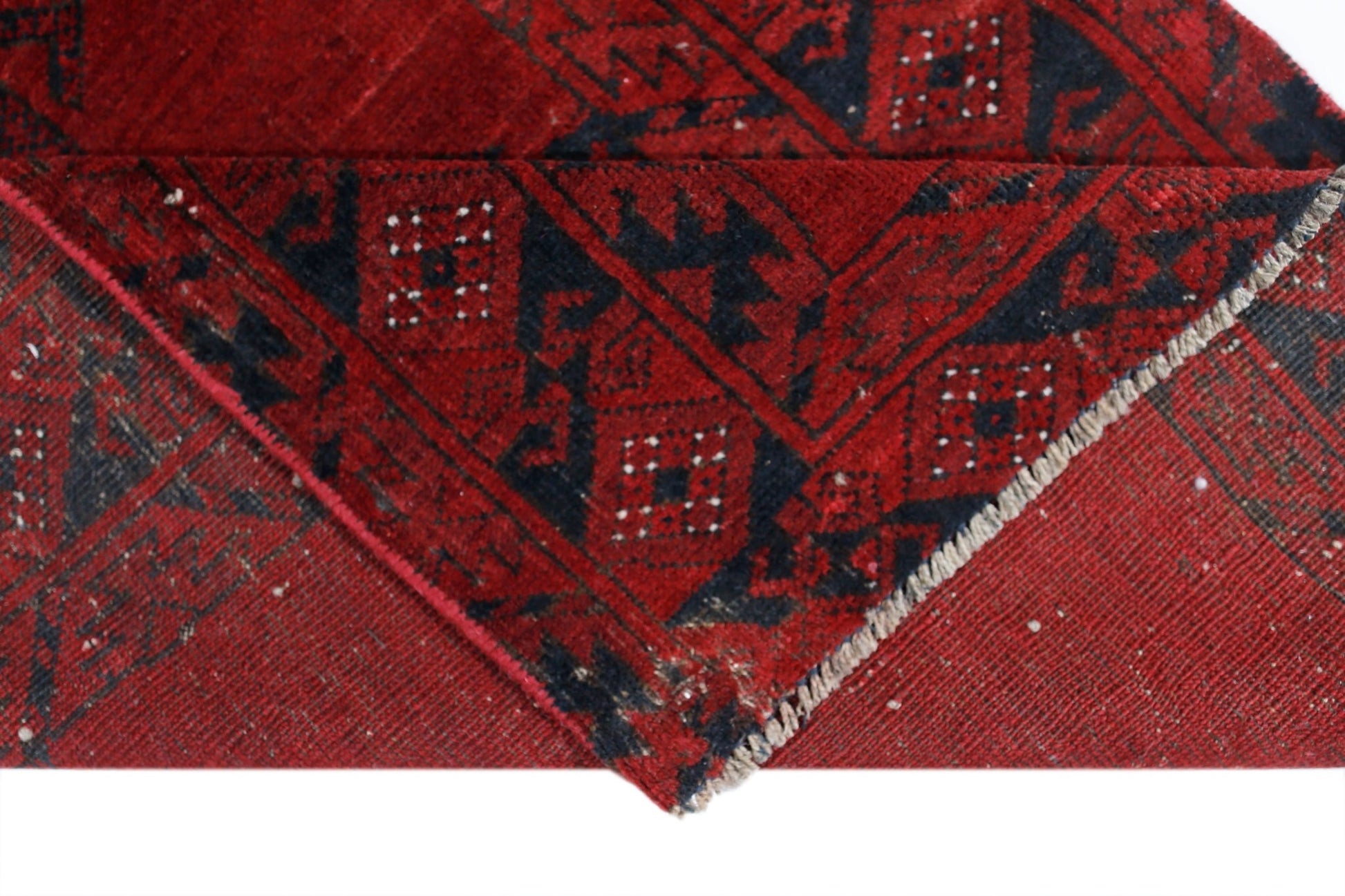 Handmade Vintage Afghan Turkmen Prayer Rug | 99 x 78 cm | 3'3" x 2'7" - Najaf Rugs & Textile