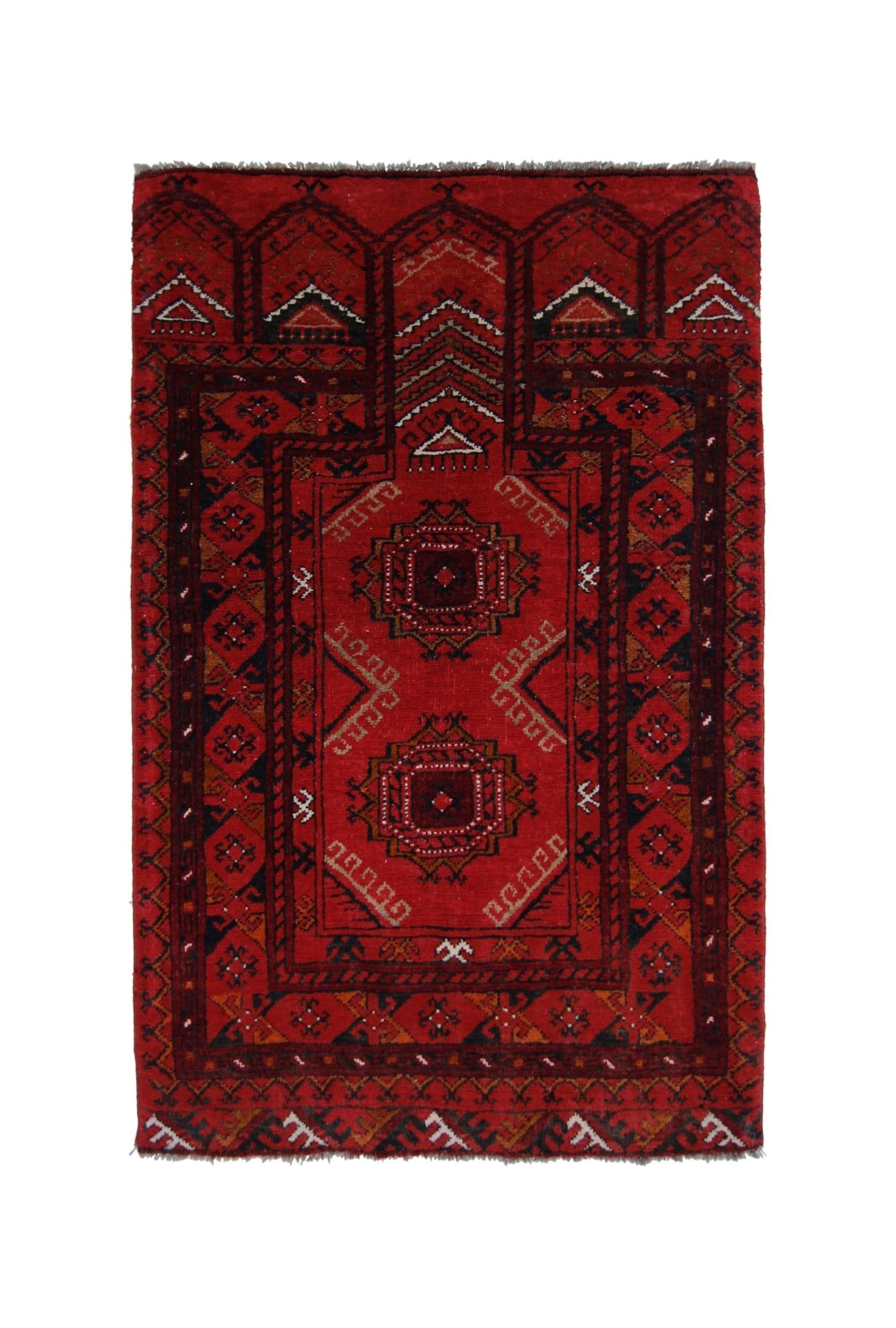 Vintage Afghan Turkmen Rug