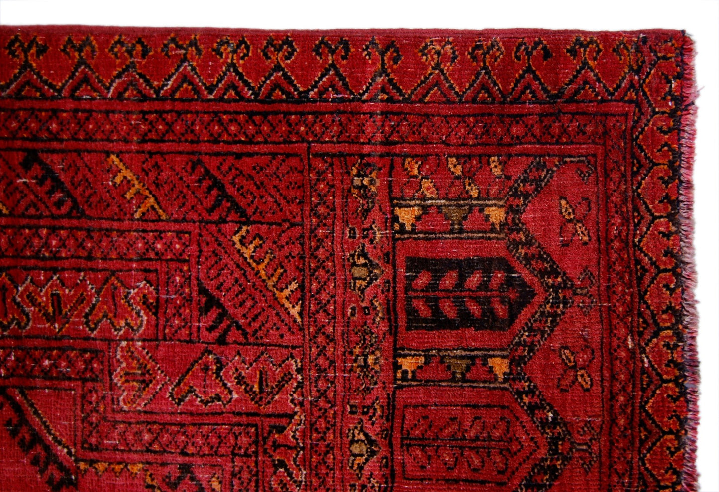 Handmade Vintage Afghan Turkmen Prayer Rug | 116 x 75 cm | 3'10" x 2'5" - Najaf Rugs & Textile