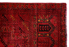 Handmade Vintage Afghan Turkmen Prayer Rug | 116 x 75 cm | 3'10" x 2'5" - Najaf Rugs & Textile