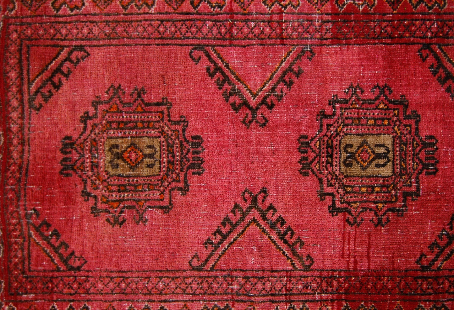 Handmade Vintage Afghan Turkmen Prayer Rug | 116 x 75 cm | 3'10" x 2'5" - Najaf Rugs & Textile
