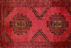 Handmade Vintage Afghan Turkmen Prayer Rug | 116 x 75 cm | 3'10" x 2'5" - Najaf Rugs & Textile