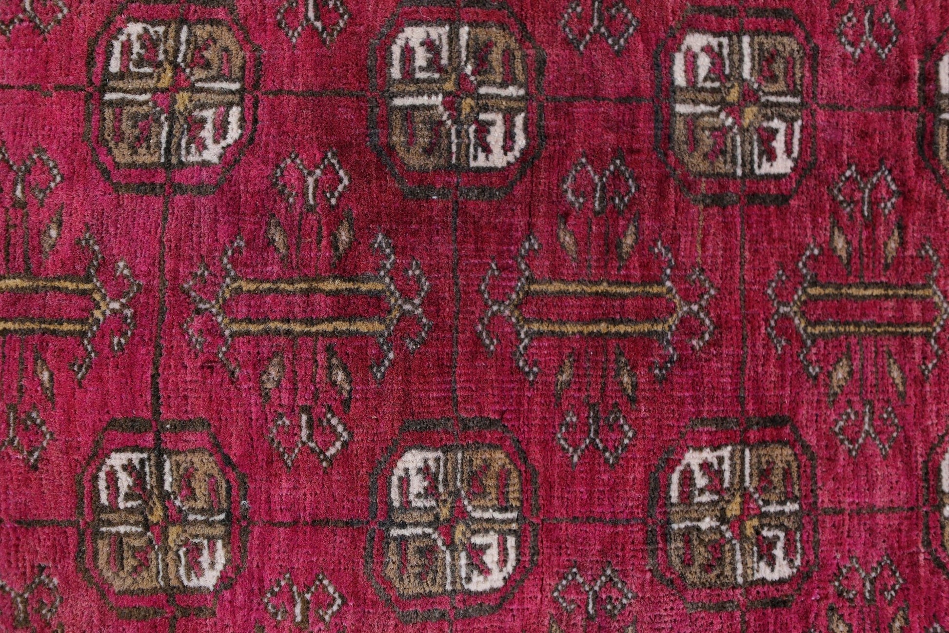Handmade Vintage Afghan Turkmen Rug | 116 x 78 cm | 3'10" x 2'7" - Najaf Rugs & Textile