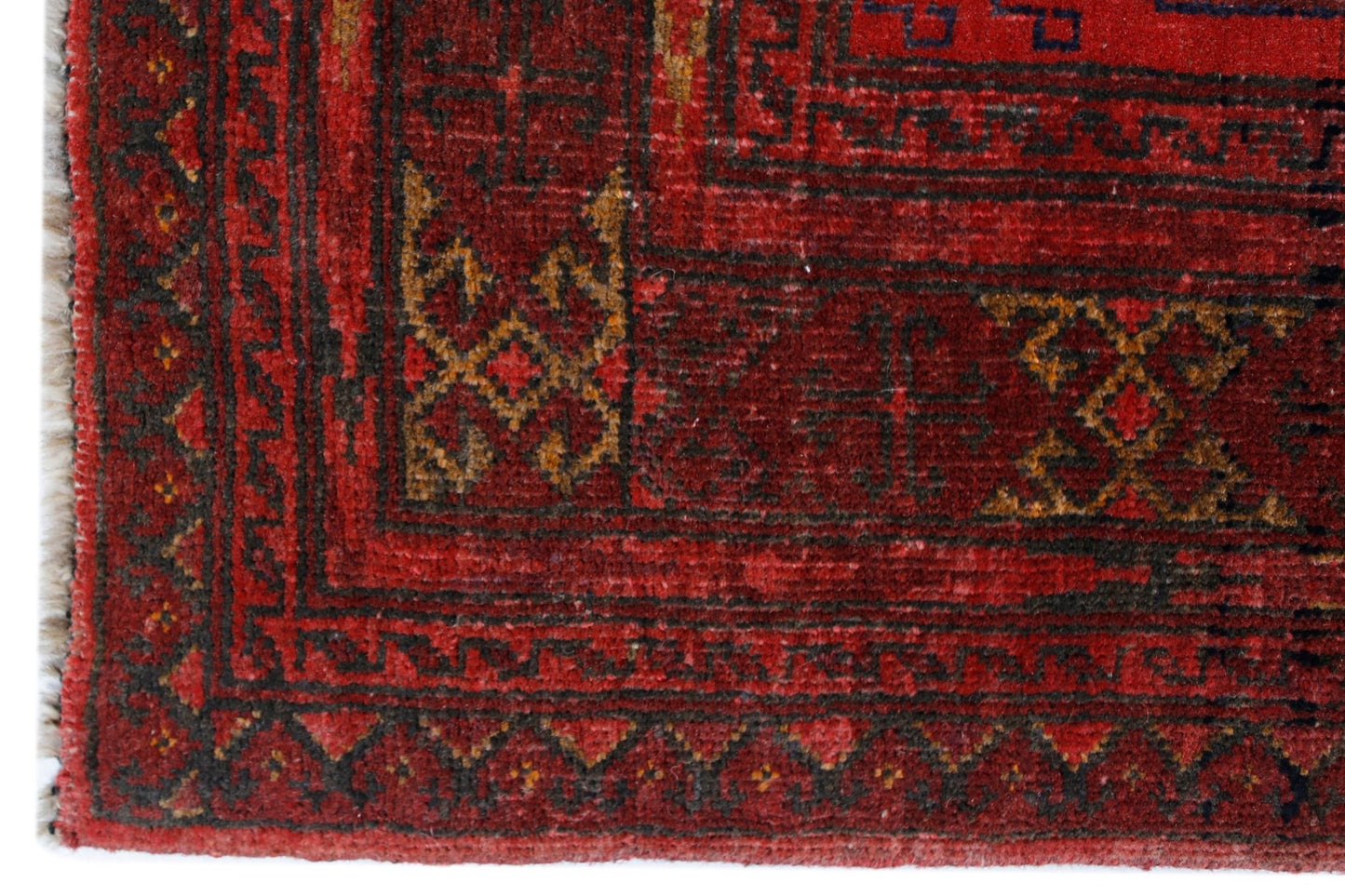 Handmade Vintage Afghan Turkmen Rug | 117 x 77 cm | 3'10" x 2'6" - Najaf Rugs & Textile
