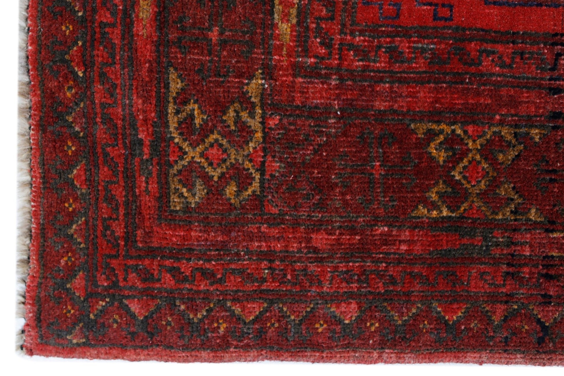 Handmade Vintage Afghan Turkmen Rug | 117 x 77 cm | 3'10" x 2'6" - Najaf Rugs & Textile