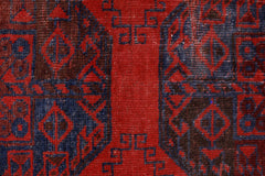 Handmade Vintage Afghan Turkmen Rug | 117 x 77 cm | 3'10" x 2'6" - Najaf Rugs & Textile