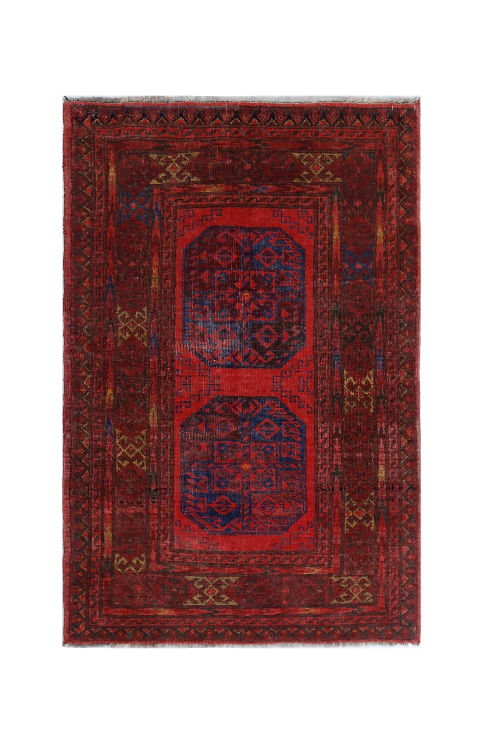 Vintage Afghan Turkmen Rug