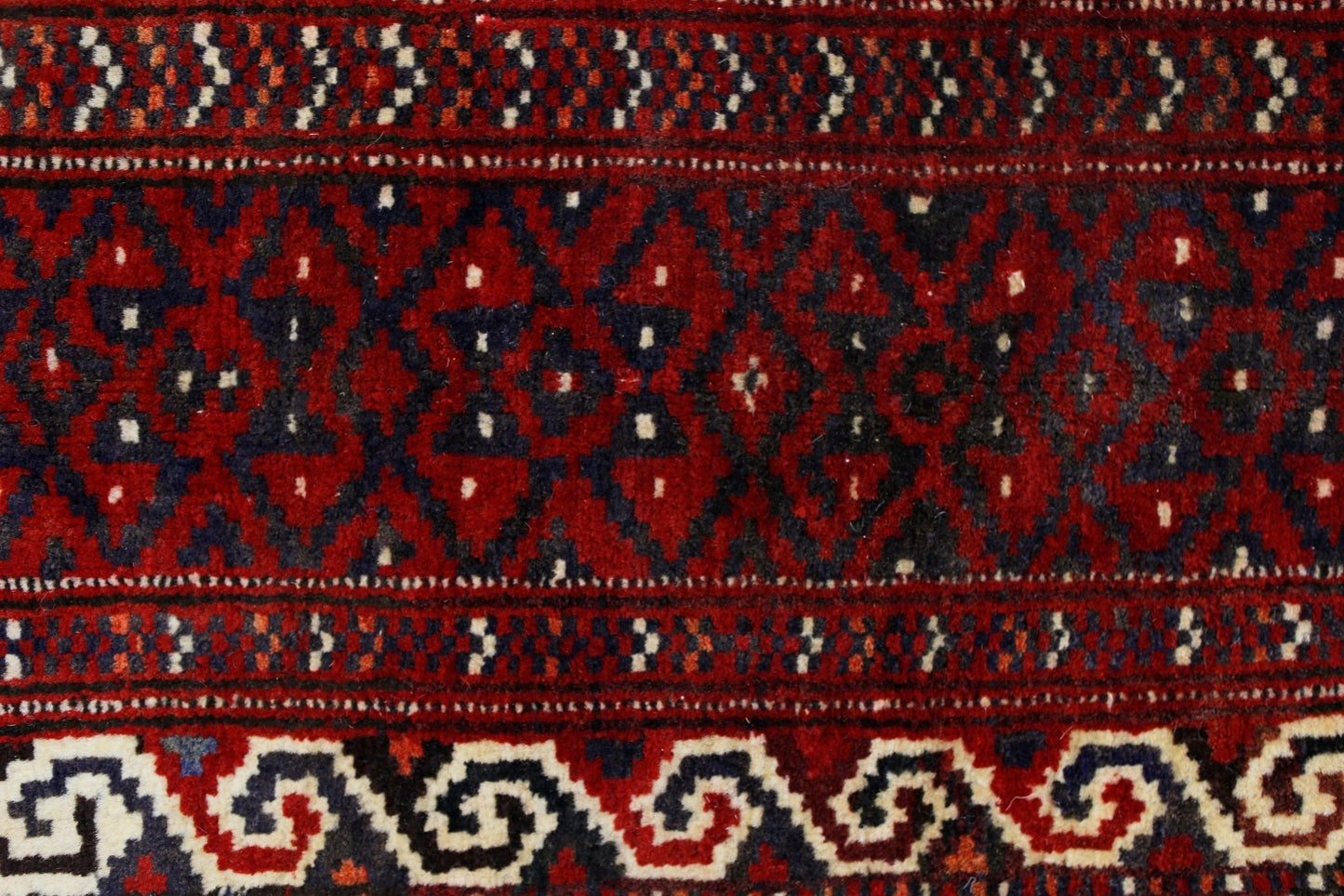 Handmade Vintage Afghan Turkmen Prayer Rug | 117 x 83 cm | 3'10" x 2'9" - Najaf Rugs & Textile