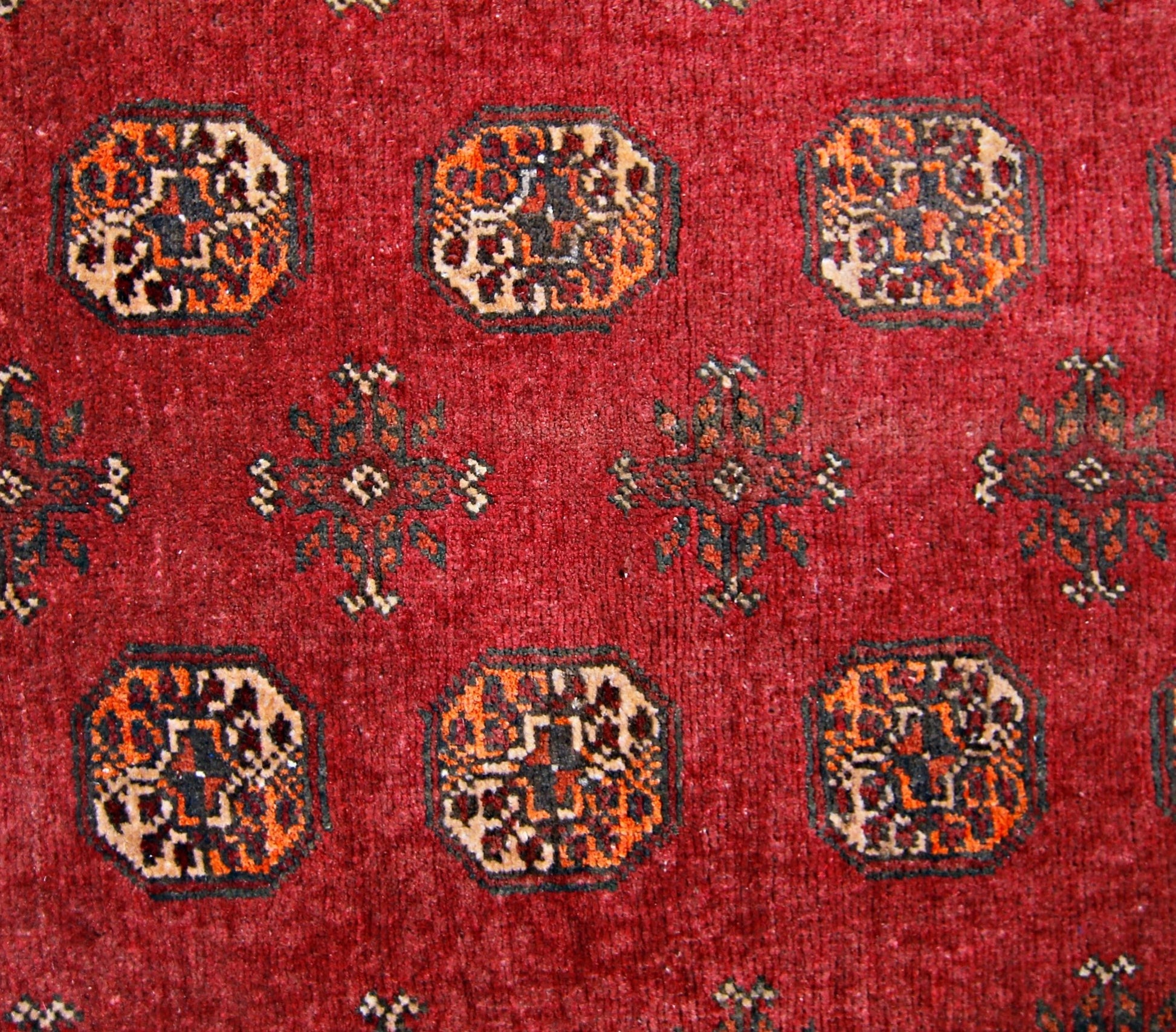 Handmade Vintage Afghan Turkmen Rug | 118 x 85 cm | 3'10" x 2'9" - Najaf Rugs & Textile