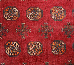 Handmade Vintage Afghan Turkmen Rug | 118 x 85 cm | 3'10" x 2'9" - Najaf Rugs & Textile