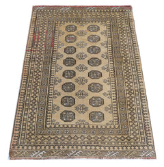 Handmade Vintage Afghan Turkmen Rug | 122 x 80 cm | 4' x 2'8" - Najaf Rugs & Textile