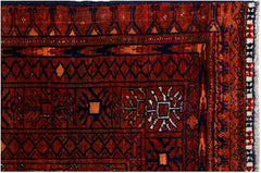 Handmade Vintage Afghan Turkmen Rug | 128 x 106 cm | 4'2" x 3'6" - Najaf Rugs & Textile