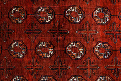 Handmade Vintage Afghan Turkmen Rug | 128 x 106 cm | 4'2" x 3'6" - Najaf Rugs & Textile