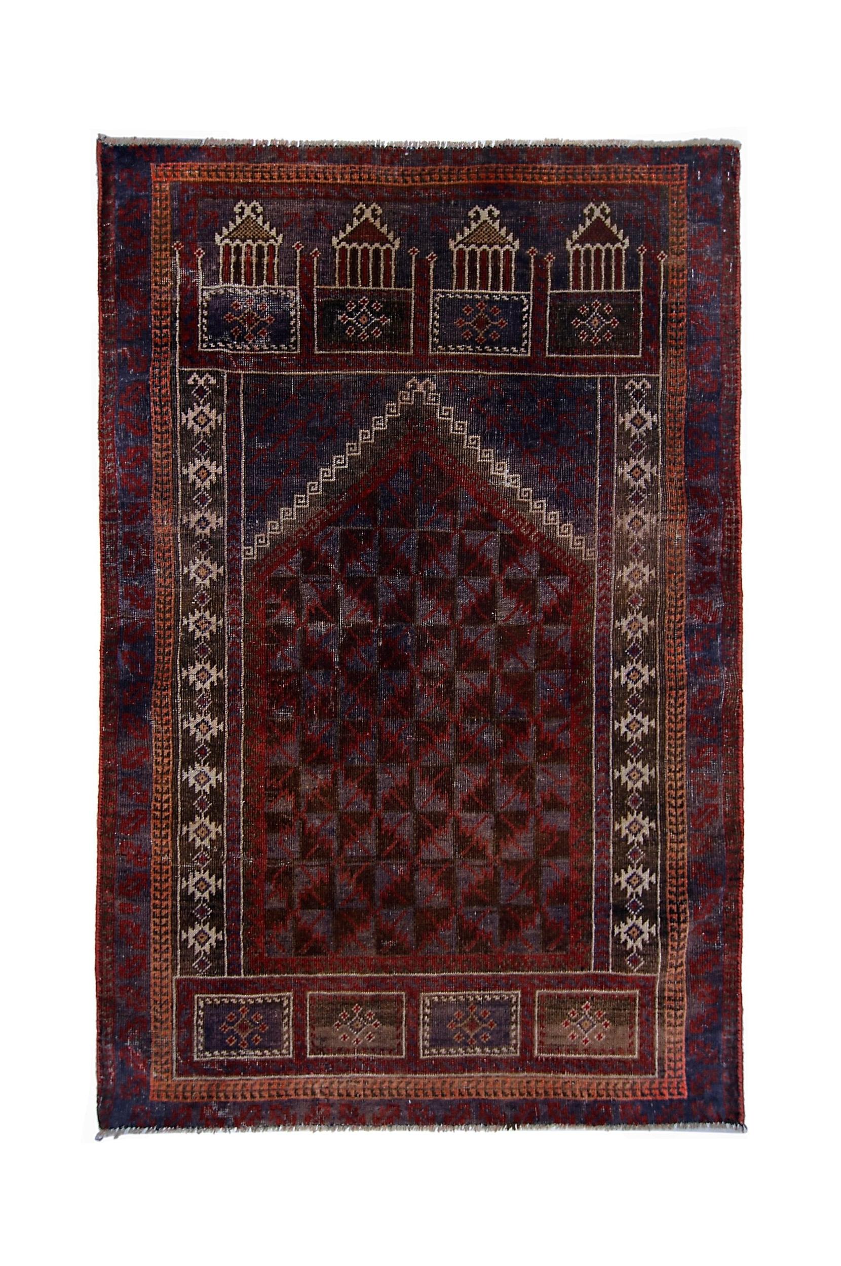 Vintage Afghan Turkmen Rug