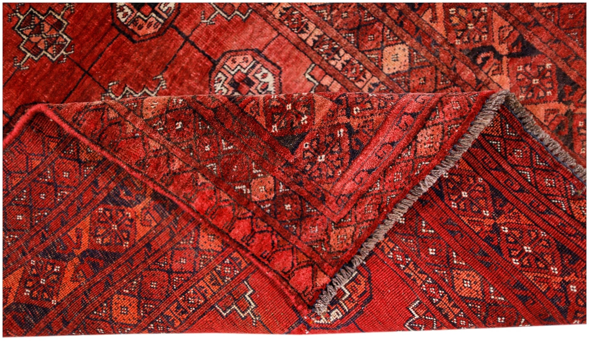 Handmade Vintage Afghan Turkmen Rug | 154 x 99 cm | 5'1" x 3'3" - Najaf Rugs & Textile
