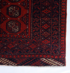 Handmade Vintage Afghan Turkmen Rug | 177 x 114 cm | 5'10" x 3'9" - Najaf Rugs & Textile